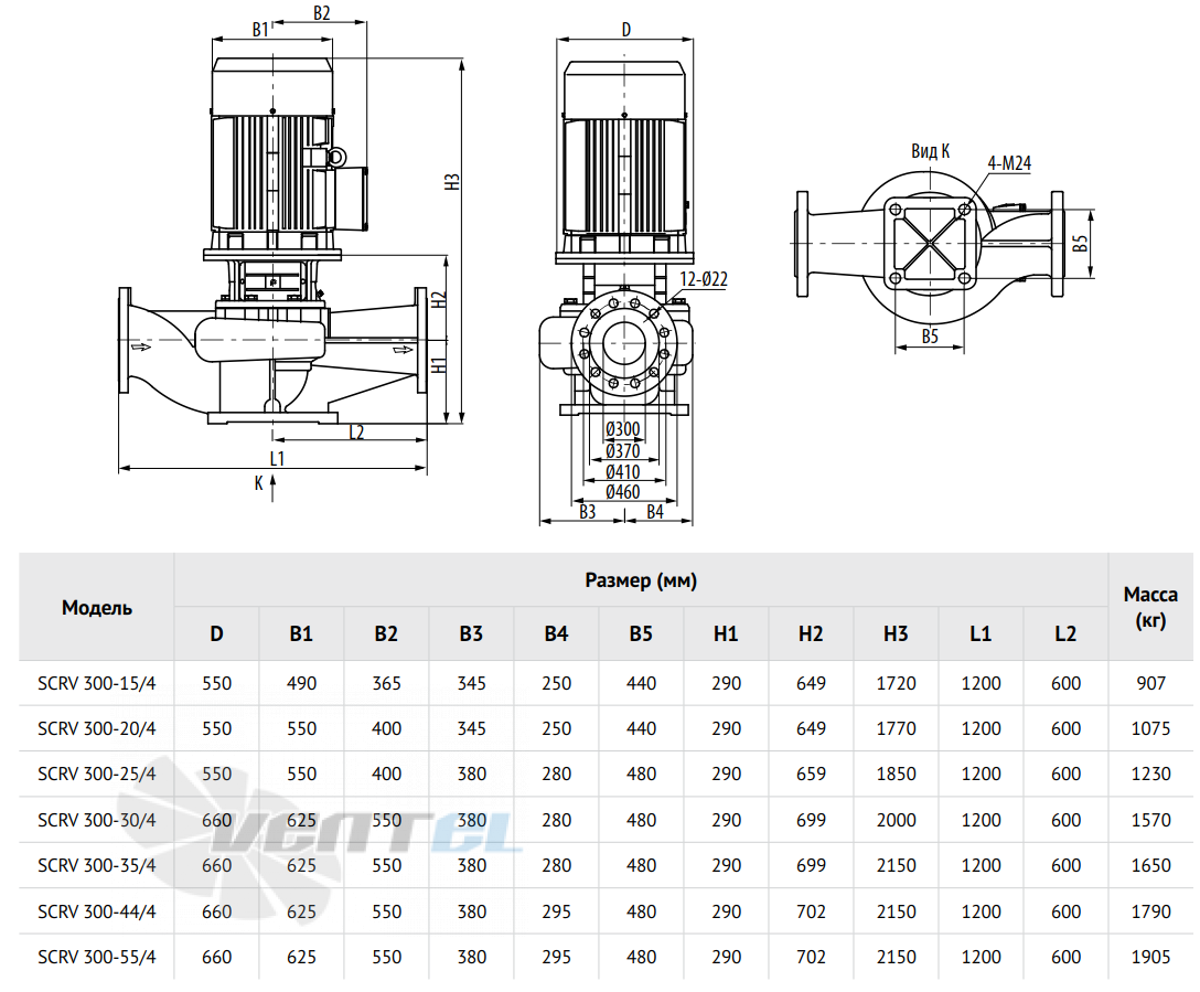 Waterstry SCRV 300-55-4 - описание, технические характеристики, графики